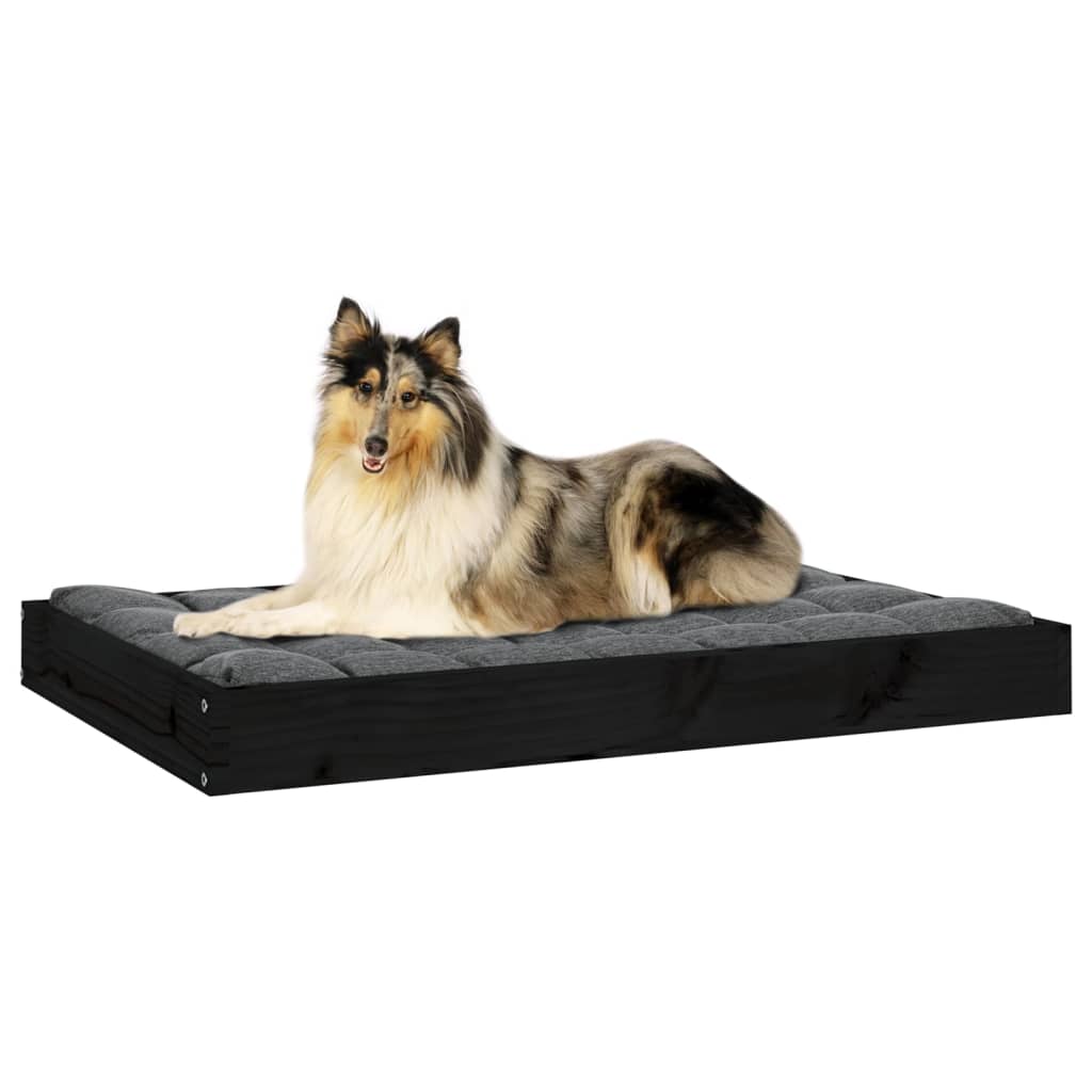 Cuccia per Cani Nera 91,5x64x9 cm in Legno Massello di Pino - homemem39