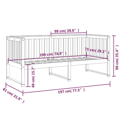 Dormeuse Marrone Miele 75x190 cm in Legno Massello di Pino - homemem39