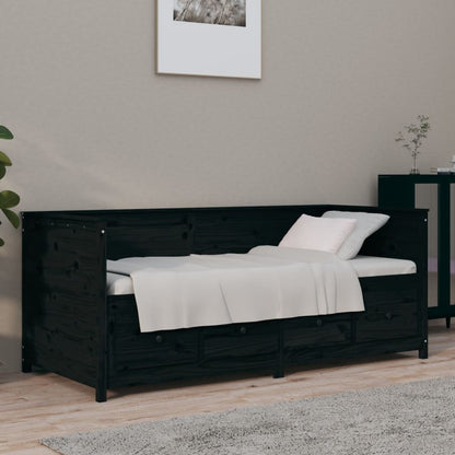 Dormeuse Nera 75x190 cm in Legno Massello di Pino - homemem39