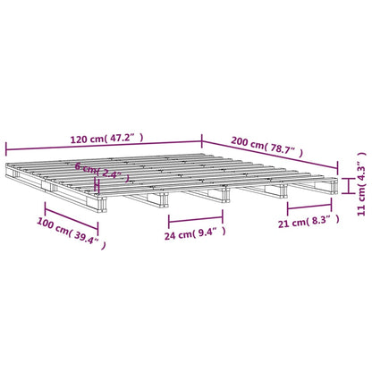 Giroletto Bianco 120x200 cm in Legno Massello di Pino - homemem39