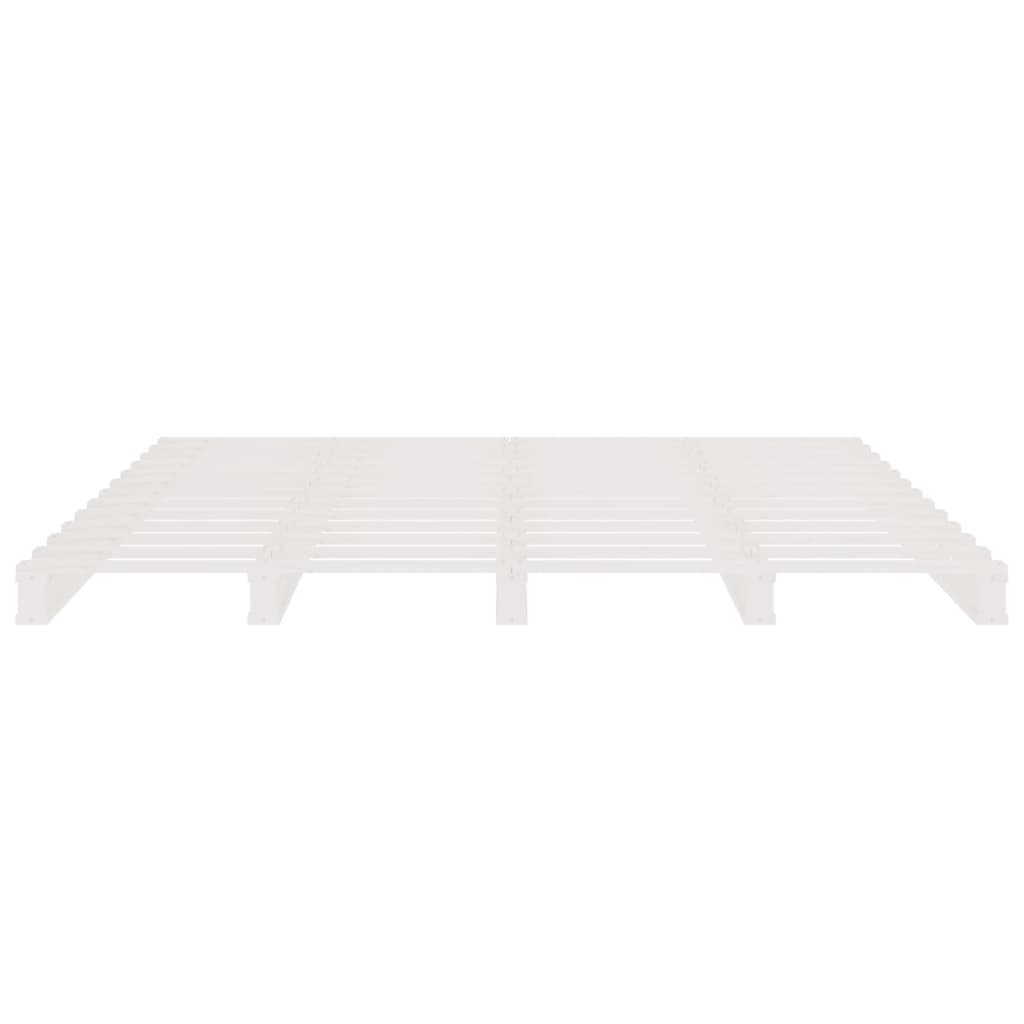 Giroletto Bianco 150x200cm Legno Massello di Pino 5FT King Size - homemem39