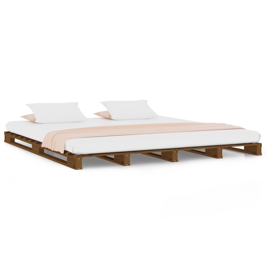 Giroletto Miele 150x200 cm Legno Massello di Pino 5FT King Size - homemem39