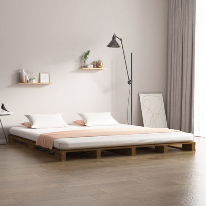 Giroletto Miele 150x200 cm Legno Massello di Pino 5FT King Size - homemem39