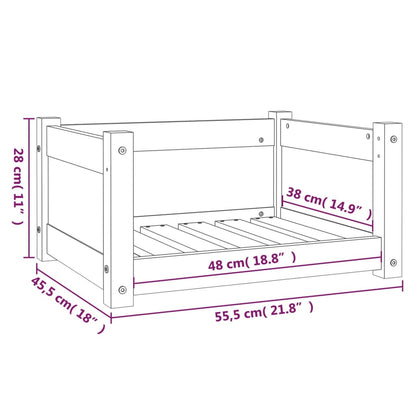 Cuccia per Cani Nera 55,5x45,5x28cm in Legno Massello di Pino - homemem39