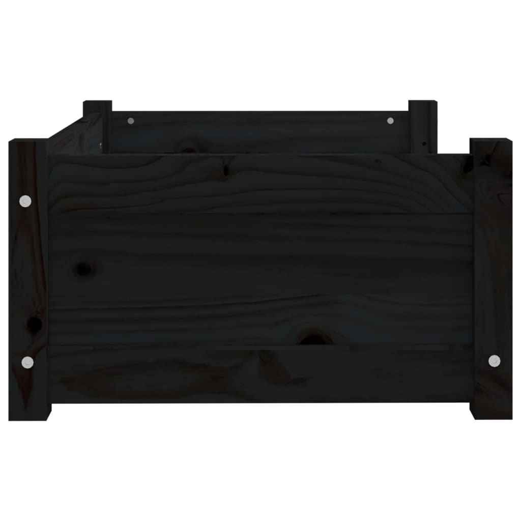 Cuccia per Cani Nera 65,5x50,5x28cm in Legno Massello di Pino - homemem39