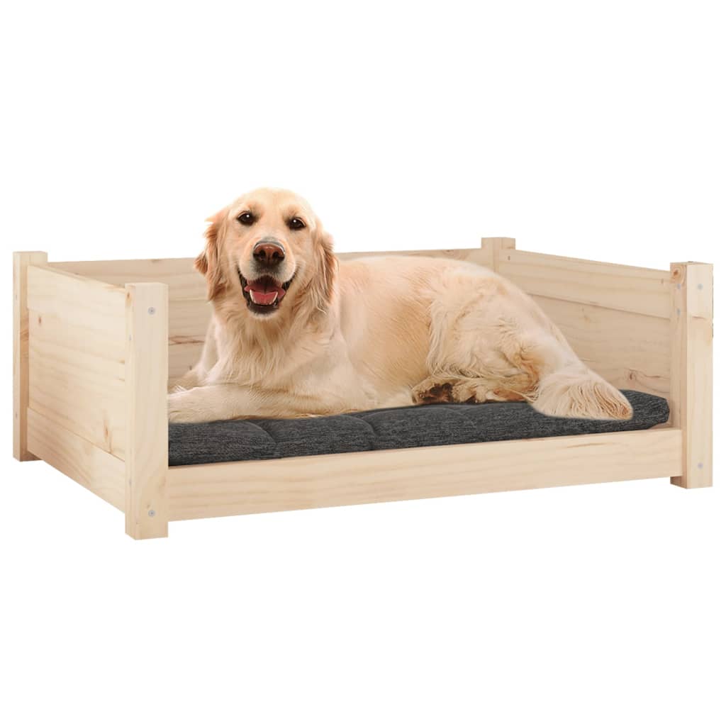 Cuccia per Cani 75,5x55,5x28 cm in Legno Massello di Pino - homemem39