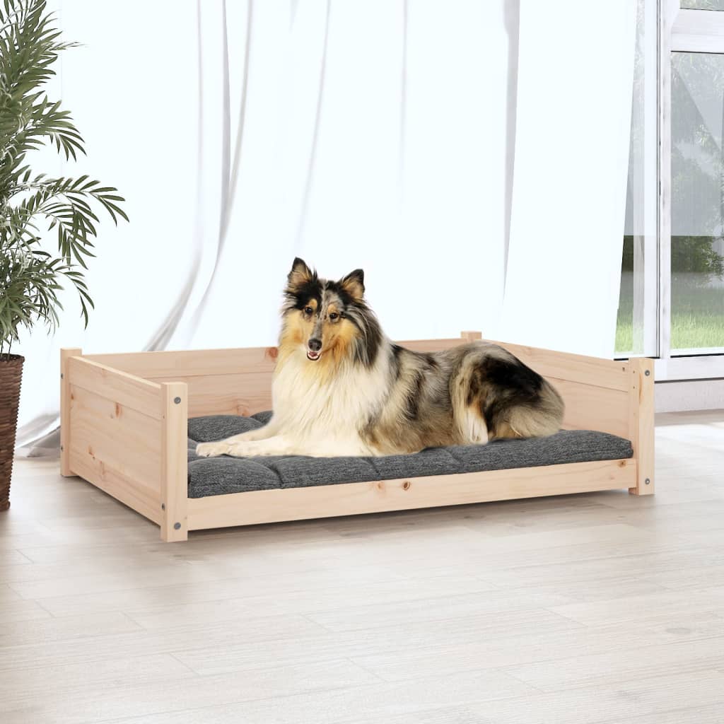 Cuccia per Cani 95,5x65,5x28 cm in Legno Massello di Pino - homemem39