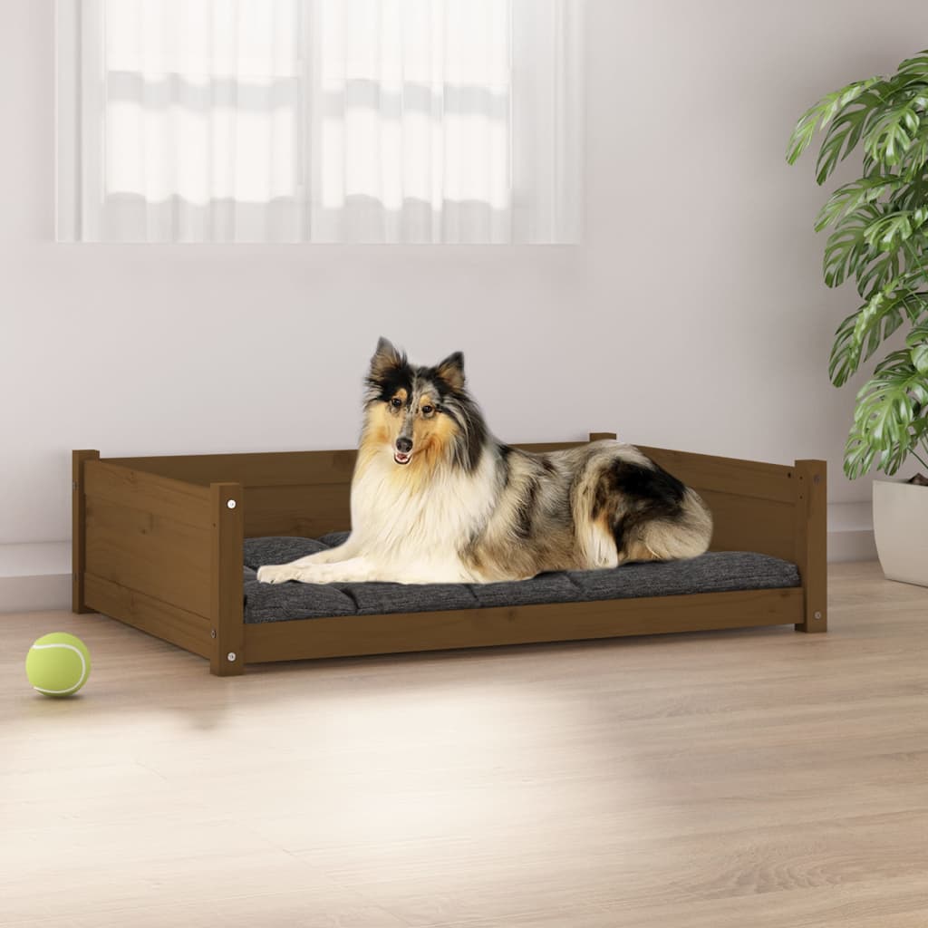 Cuccia per Cani Miele 95,5x65,5x28cm in Legno Massello di Pino - homemem39