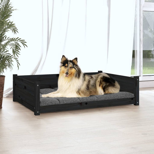 Cuccia per Cani Nera 95,5x65,5x28cm in Legno Massello di Pino - homemem39