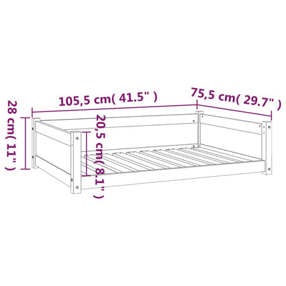 Cuccia per Cani 105,5x75,5x28 cm in Legno Massello di Pino - homemem39