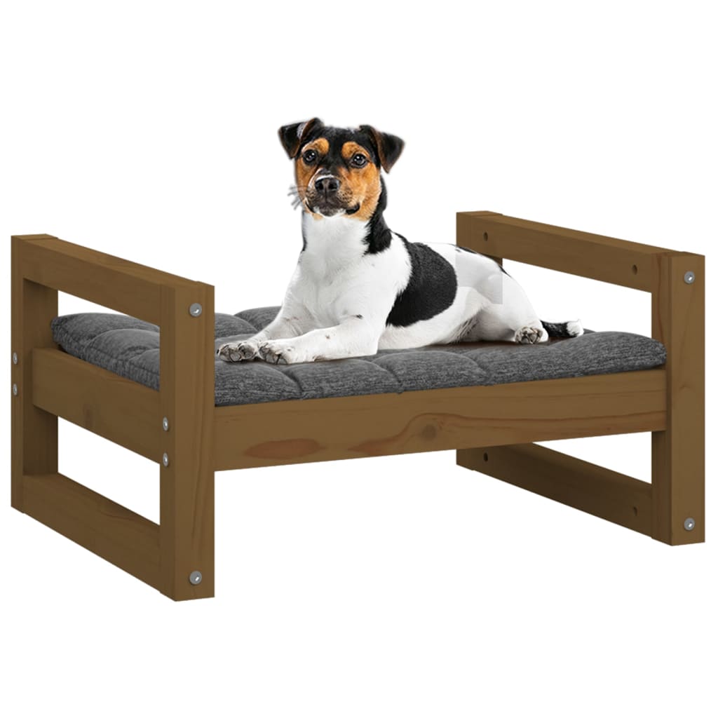 Cuccia per Cani Miele 55,5x45,5x28 cm Legno Massello di Pino - homemem39