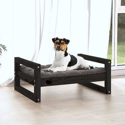 Cuccia per Cani Nera 55,5x45,5x28cm in Legno Massello di Pino - homemem39