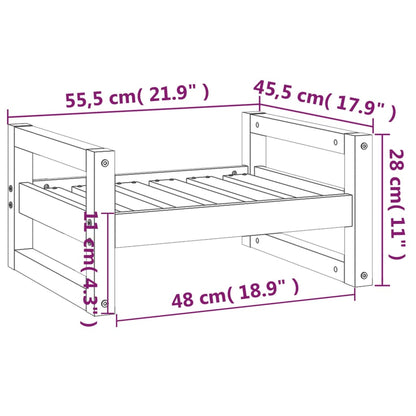 Cuccia per Cani Nera 55,5x45,5x28cm in Legno Massello di Pino - homemem39