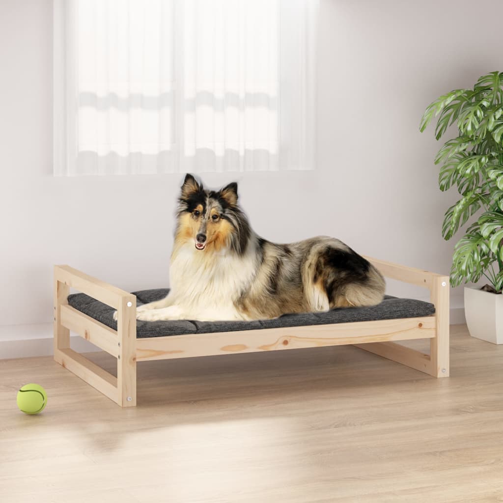 Cuccia per Cani 95,5x65,5x28 cm in Legno Massello di Pino - homemem39