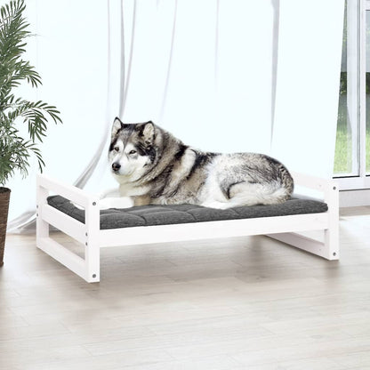 Cuccia per Cani Bianca 105,5x75,5x28 cm Legno Massello di Pino - homemem39