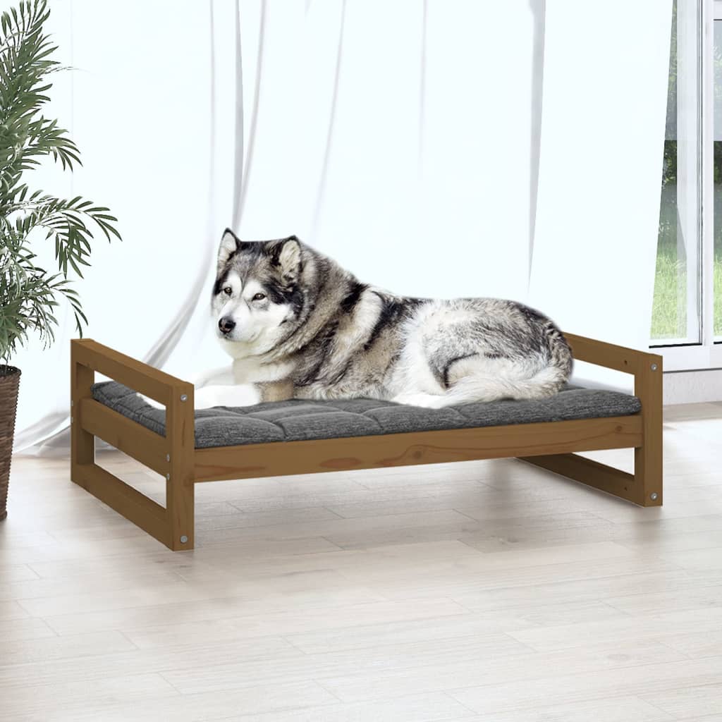 Cuccia per Cani Miele 105,5x75,5x28cm in Legno Massello di Pino - homemem39