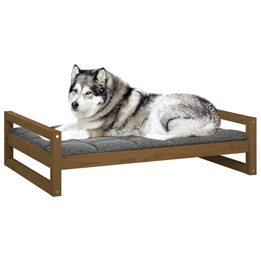 Cuccia per Cani Miele 105,5x75,5x28cm in Legno Massello di Pino - homemem39