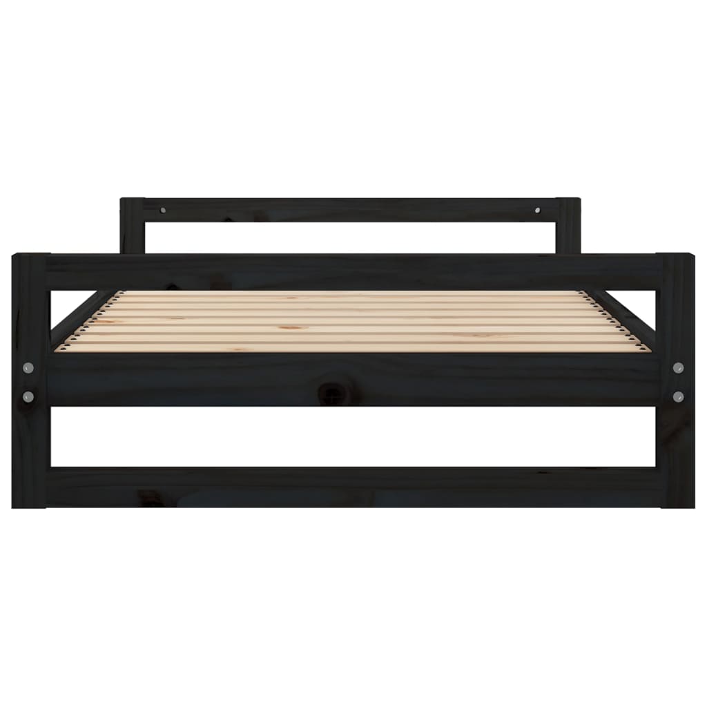 Cuccia per Cani Nera 105,5x75,5x28 cm Legno Massello di Pino - homemem39