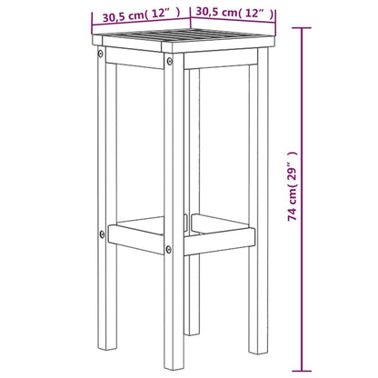 Sgabelli da Bar 4 pz in Legno Massello di Acacia - homemem39