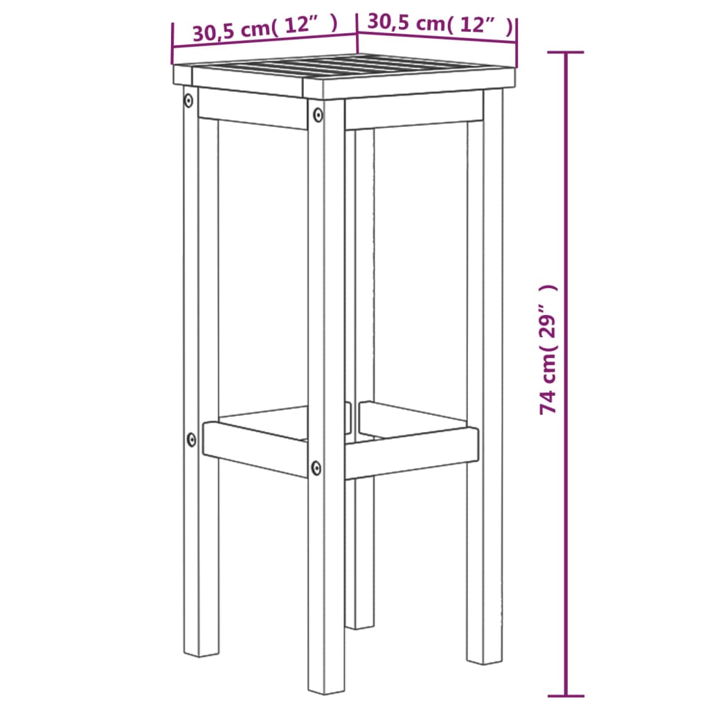 Sgabelli da Bar 6 pz in Legno Massello di Acacia - homemem39