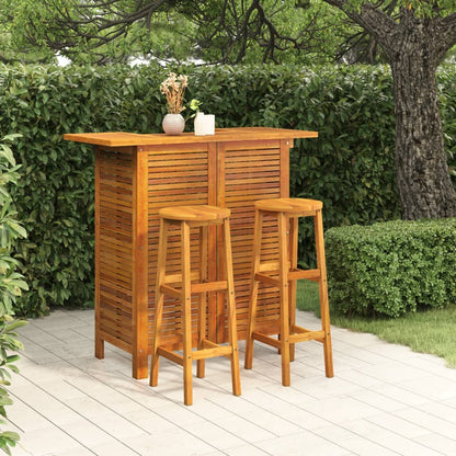 Set da Bar per Giardino 3 pz in Legno Massello di Acacia - homemem39