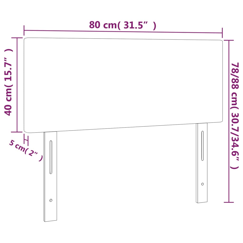 Testiera Nera 80x5x78/88 cm in Tessuto - homemem39