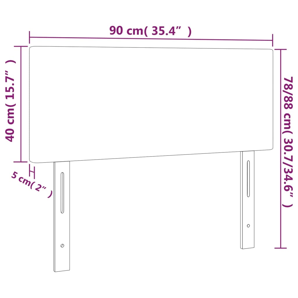 Testiera Bianca 90x5x78/88 cm in Similpelle - homemem39