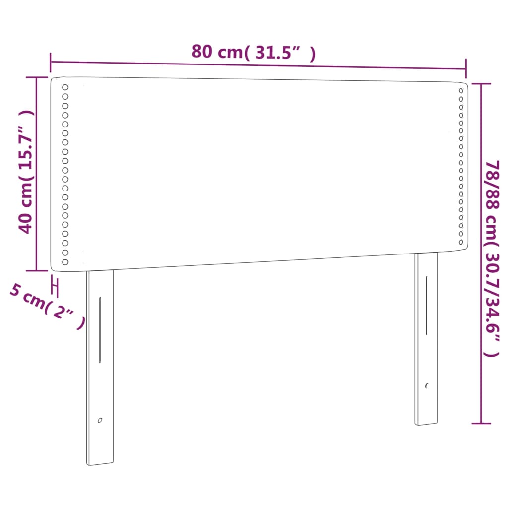 Testiera Nera 80x5x78/88 cm in Velluto - homemem39