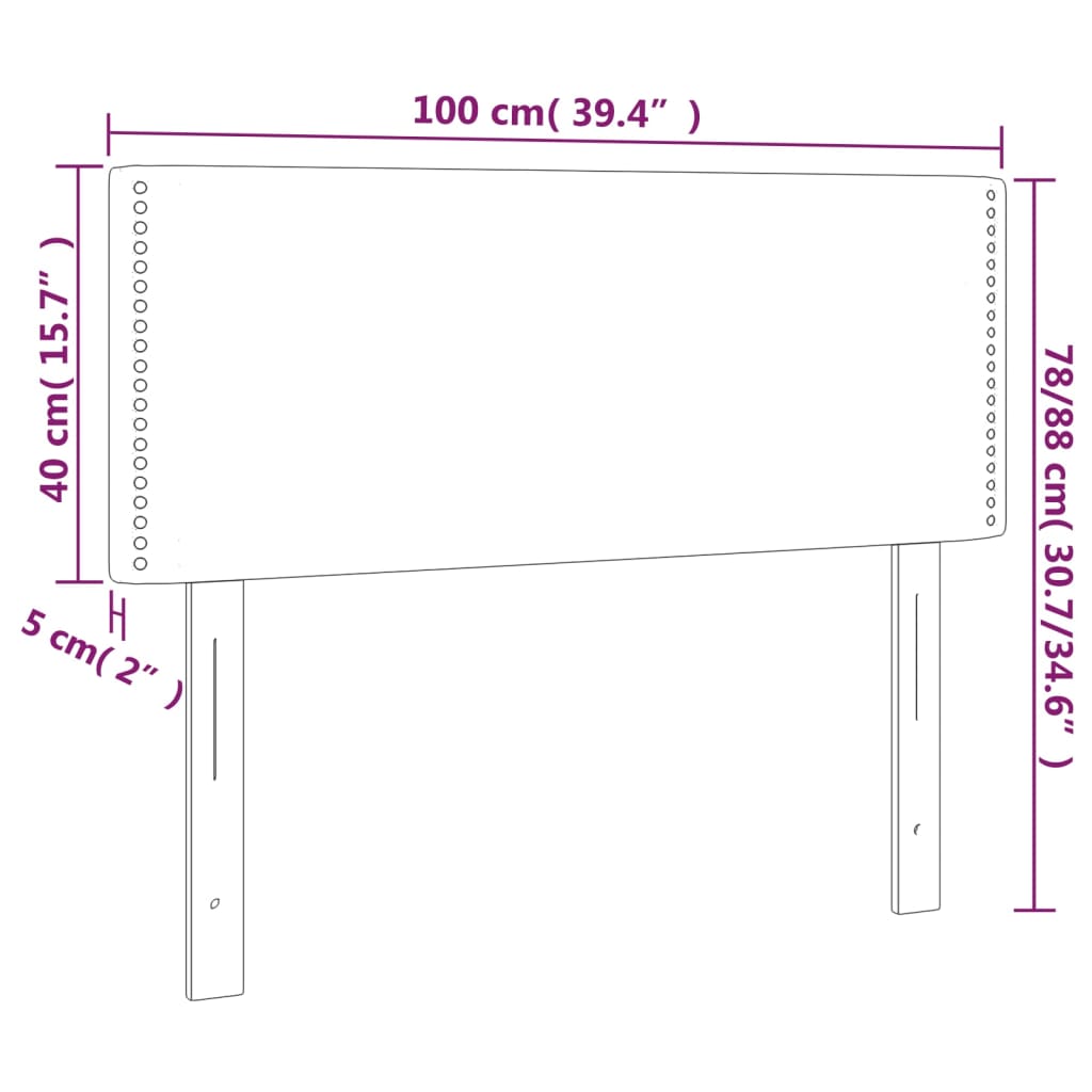 Testiera Nera 100x5x78/88 cm in Similpelle - homemem39