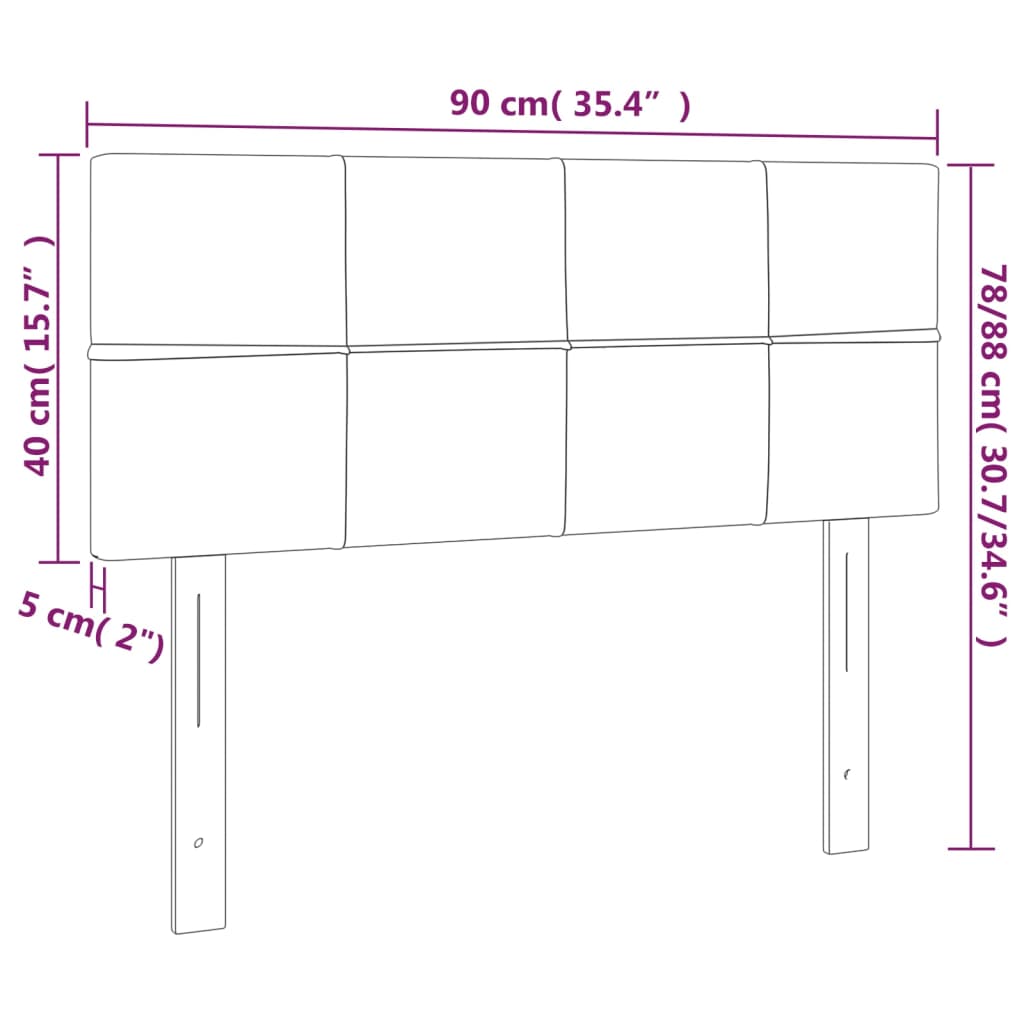 Testiera Marrone Scuro 90x5x78/88 cm in Tessuto - homemem39