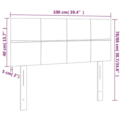 Testiera Nera 100x5x78/88 cm in Tessuto - homemem39