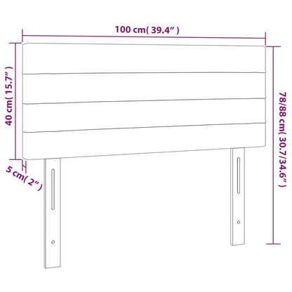 Testiera Nera 100x5x78/88 cm in Tessuto - homemem39