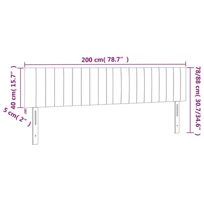 Testiere 2 pz Nere 100x5x78/88 cm in Velluto - homemem39