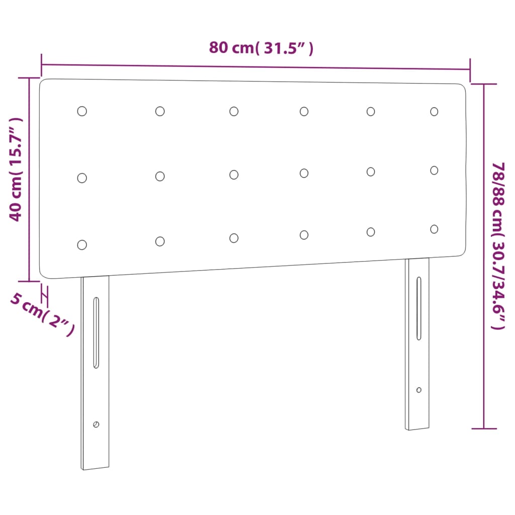 Testiera Marrone Scuro 80x5x78/88 cm in Tessuto - homemem39