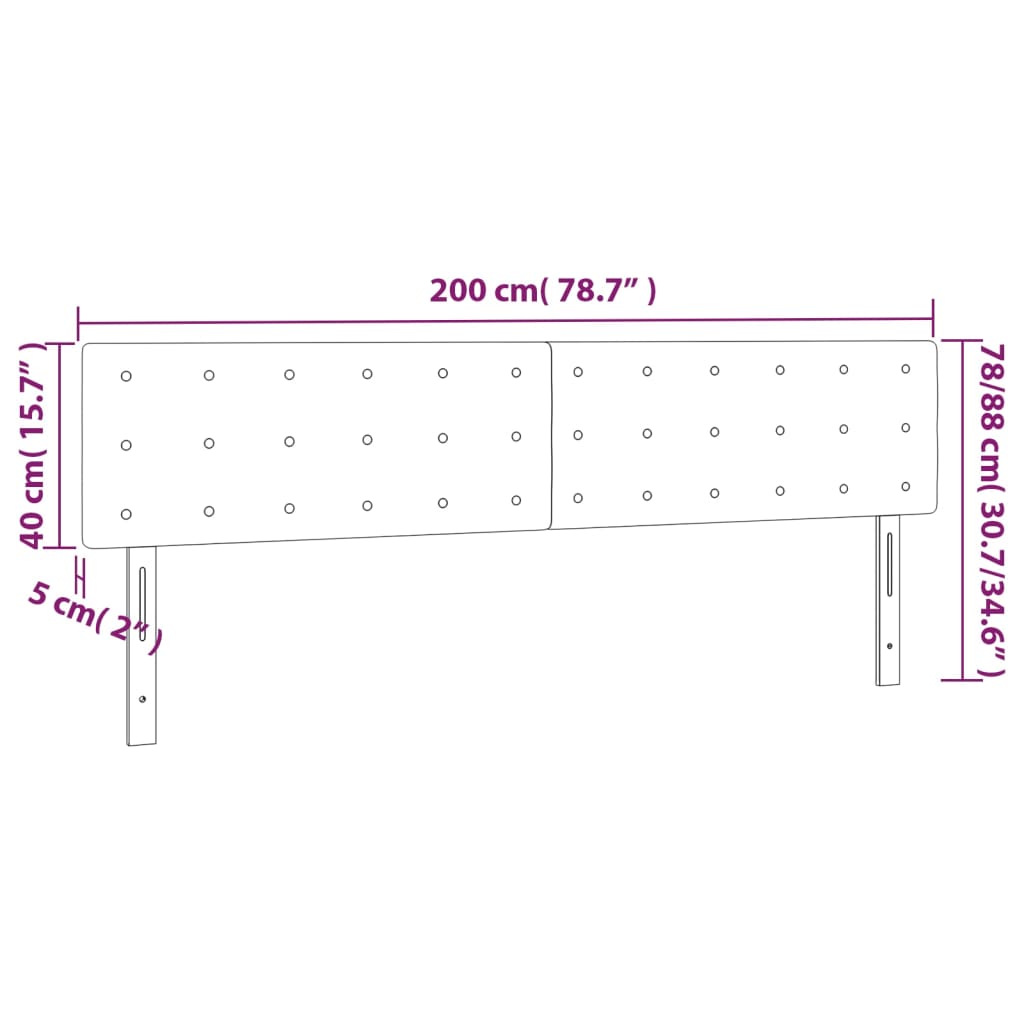 Testiere 2 pz Nere 100x5x78/88 cm in Similpelle - homemem39