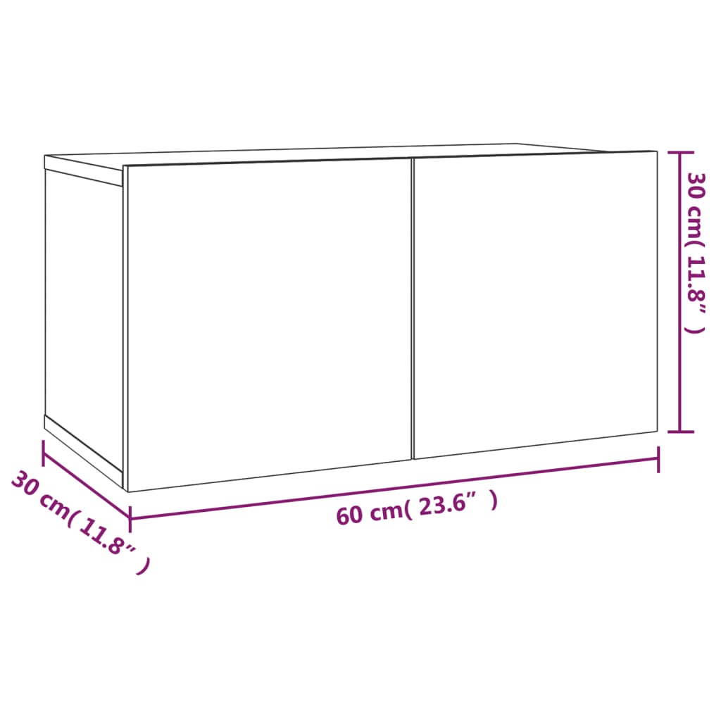 Set Mobili Porta TV 2 pz Rovere Fumo in Legno Multistrato - homemem39