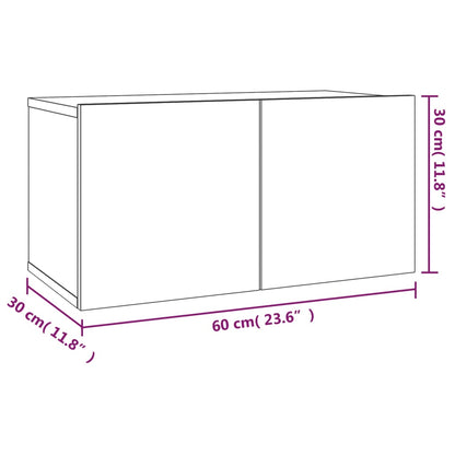 Set Mobili Porta TV 2 pz Rovere Fumo in Legno Multistrato - homemem39