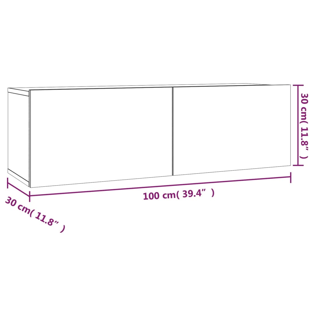 Set Mobili Porta TV 2 pz Rovere Fumo in Legno Multistrato - homemem39