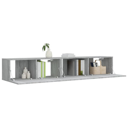 Set Mobili Porta TV 2 pz Grigio Sonoma in Legno Multistrato - homemem39