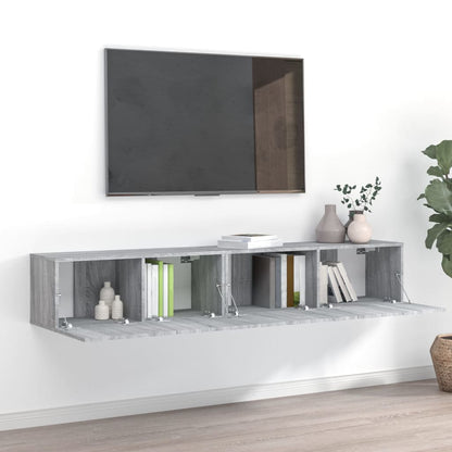 Set Mobili Porta TV 2 pz Grigio Sonoma in Legno Multistrato - homemem39