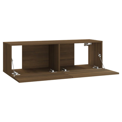 Set di Mobili TV a Parete Rovere Marrone in Legno Multistrato - homemem39