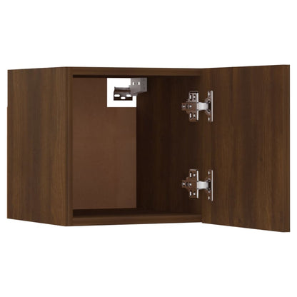 Set di Mobili TV a Parete Rovere Marrone in Legno Multistrato - homemem39