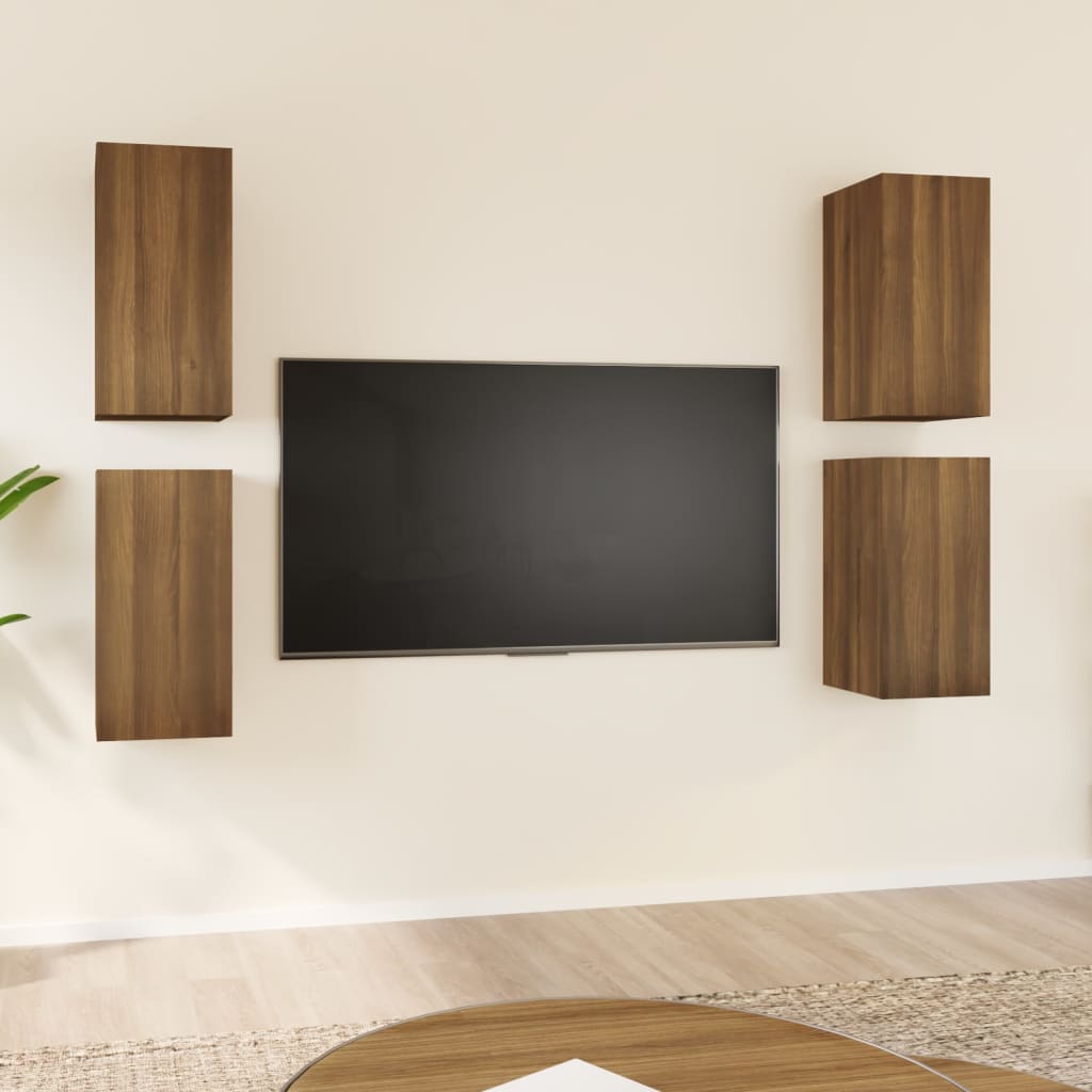 Mobili TV 4 pz Rovere Marrone 30,5x30x60 cm Legno Multistrato - homemem39