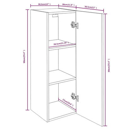 Mobili TV 4 pz Rovere Marrone 30,5x30x90 cm Legno Multistrato - homemem39