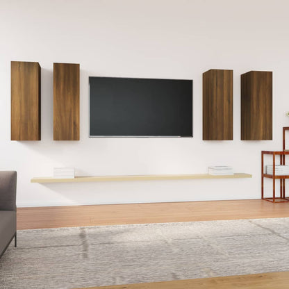 Mobili TV 4 pz Rovere Marrone 30,5x30x90 cm Legno Multistrato - homemem39