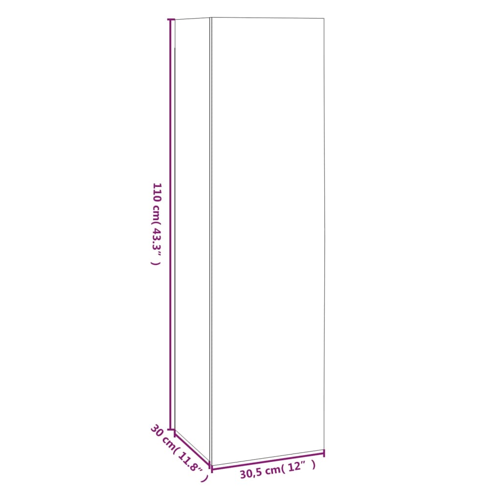 Mobili TV 4 pz Rovere Fumo 30,5x30x110 cm in Legno Multistrato - homemem39