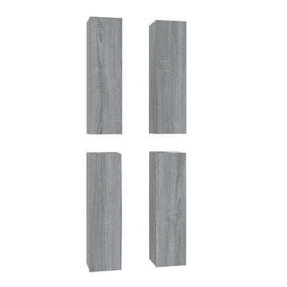 Mobili TV 4 pz Grigio Sonoma 30,5x30x110cm in Legno Multistrato - homemem39