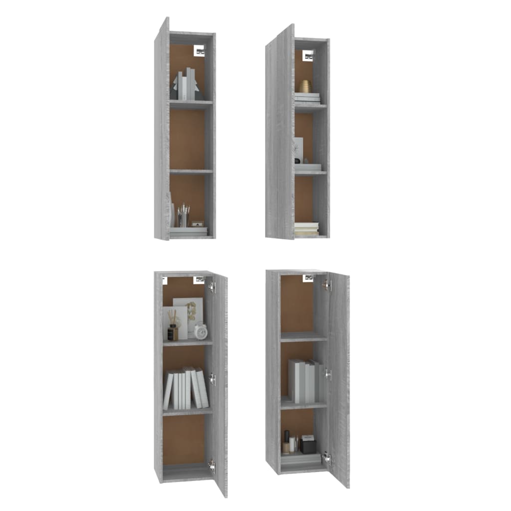 Mobili TV 4 pz Grigio Sonoma 30,5x30x110cm in Legno Multistrato - homemem39