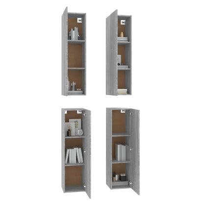 Mobili TV 4 pz Grigio Sonoma 30,5x30x110cm in Legno Multistrato - homemem39