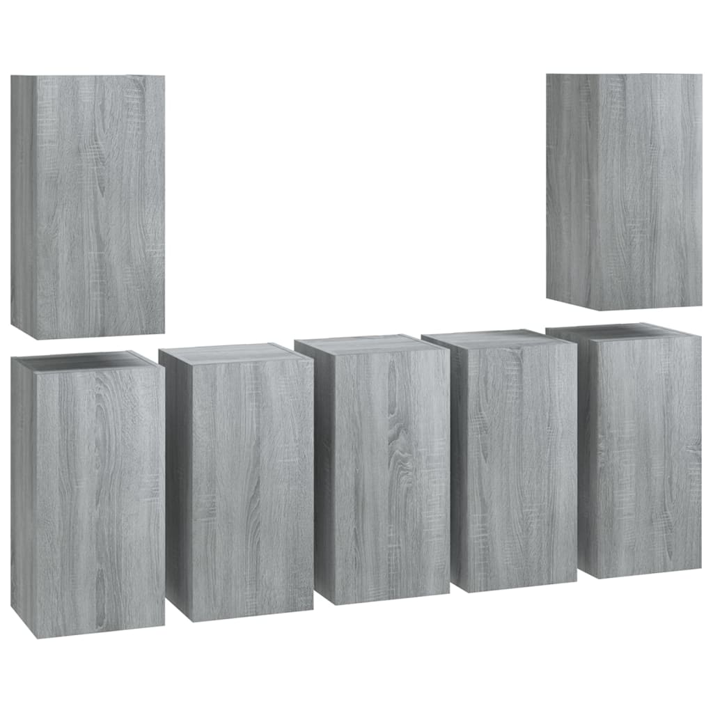 Mobili TV 7 pz Grigio Sonoma 30,5x30x60 cm in Legno Multistrato - homemem39